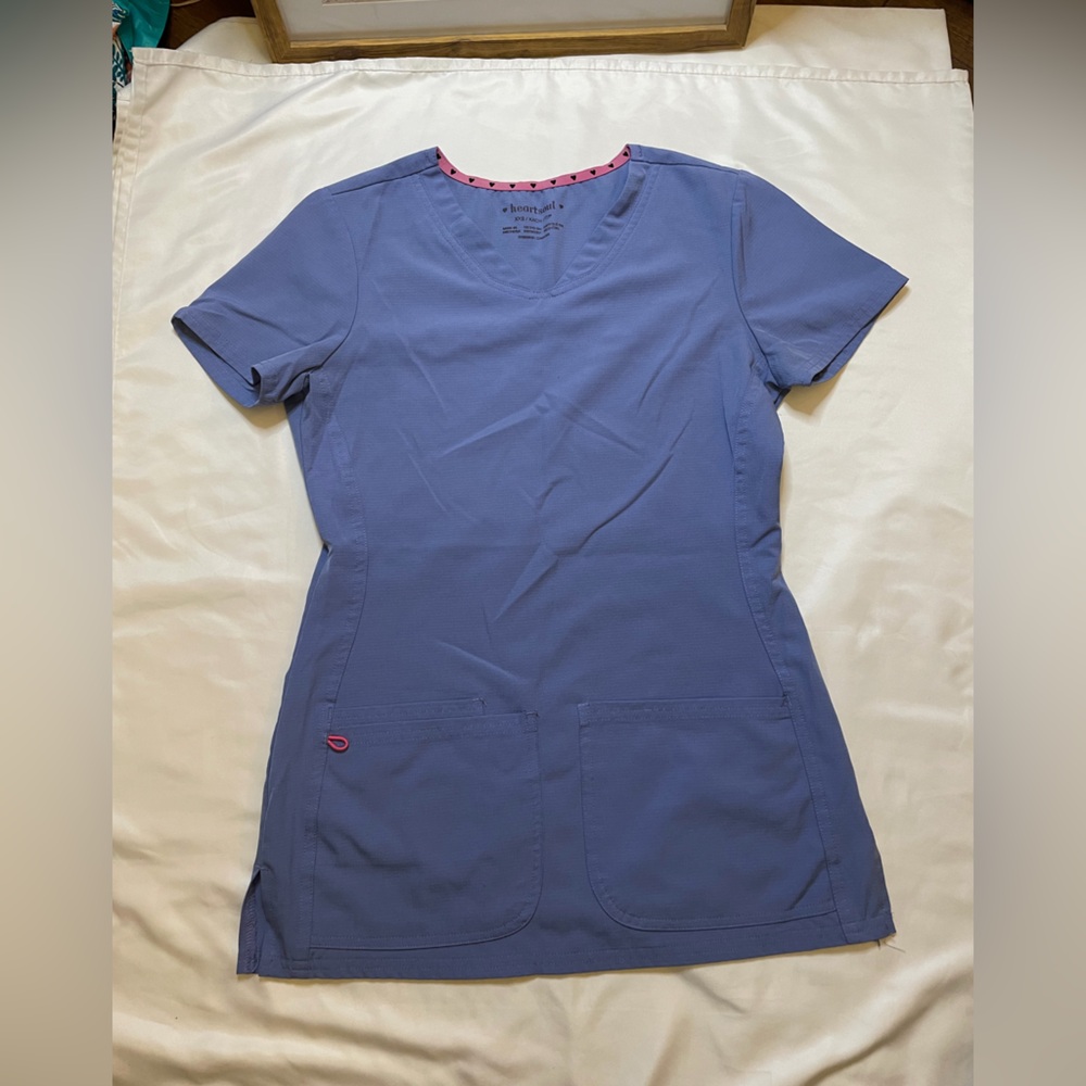 Heart Soul size XXSmall blue scrub top